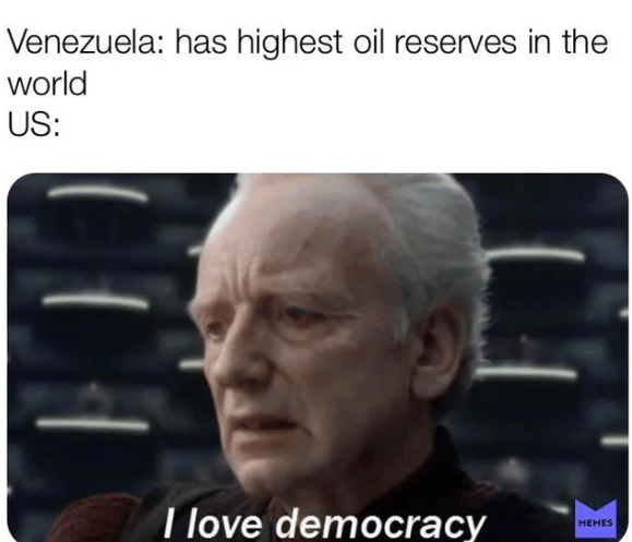 meme kondisi geopolitik Venezuela