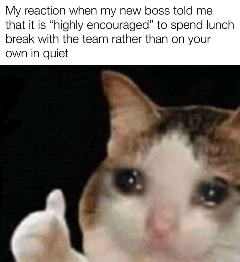 meme istirahat makan siang di tempat kerja