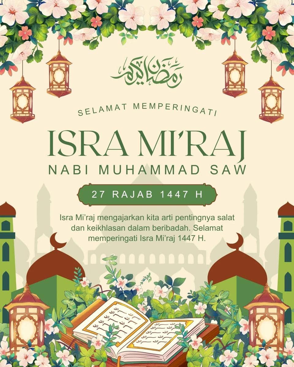 Ilustrasi poster Isra Miraj 2026 (Canva/By Nomie)