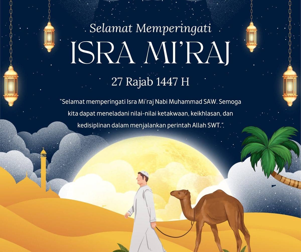 Ilustrasi poster Isra Miraj 2026 (Canva/By ilutaka)