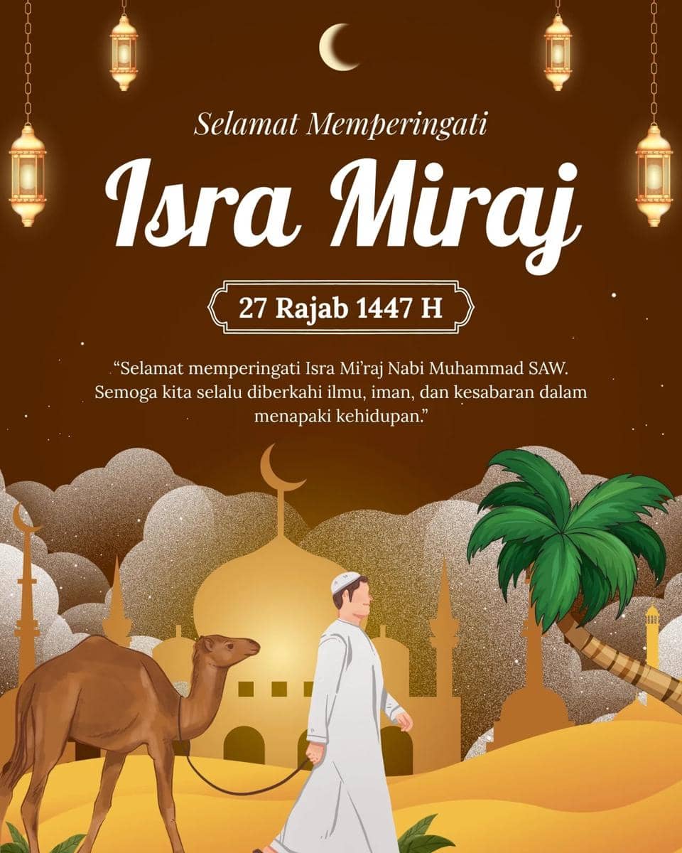 Ilustrasi poster Isra Miraj 2026 (Canva/By ilutaka)