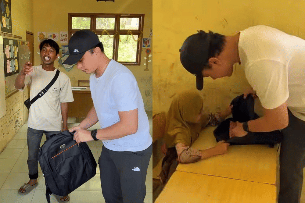 Potret Nicholas Saputra Salurkan Bantuan ke Sekolah di Aceh Tengah