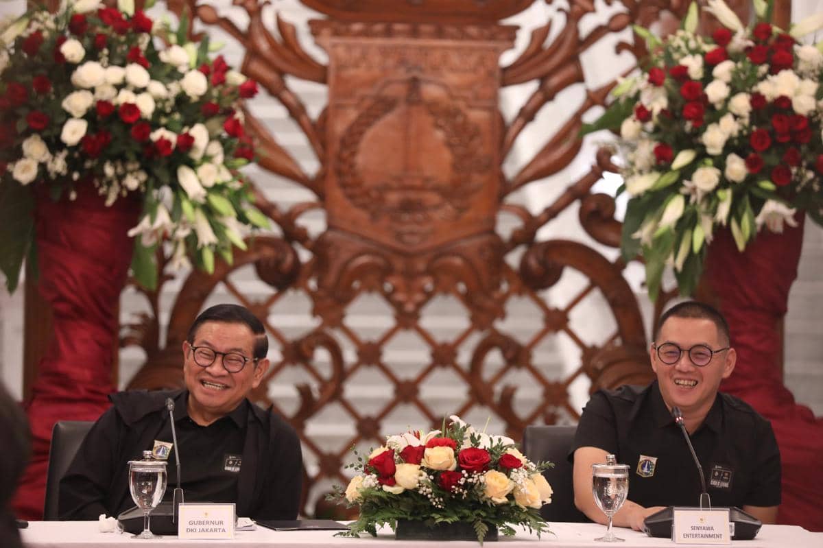 Gubernur Pramono dukung  Clash of Legends Jakarta 2026 dalam konferensi pers di Balairung, Balai Kota Jakarta