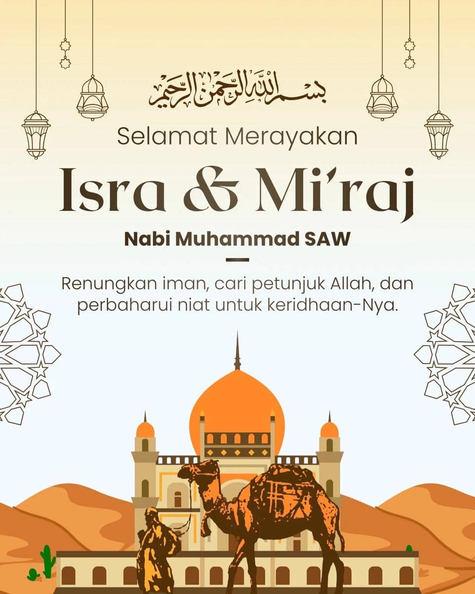 Ilustrasi poster Isra Miraj 2026 (Canva/By Haps Space)
