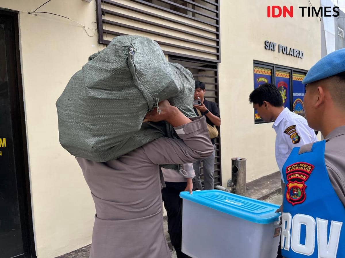 Penampakan barang bukti sabu 122,51 Kg diungkap Polres Lampung Selatan.