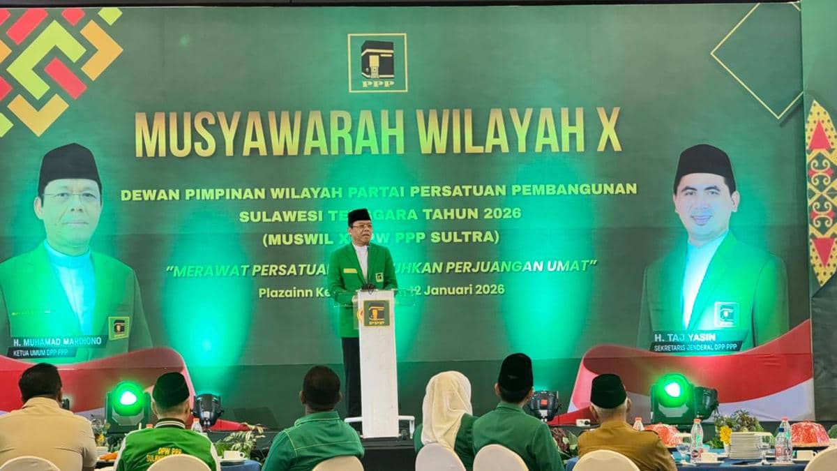 Ketua Umum PPP, Muhamad Mardiono, menghadiri Musyawarah Wilayah (Muswil) DPW PPP Sulawesi Tenggara (Sultra) di Kendari, Senin (12/1/2026) (dok. PPP)