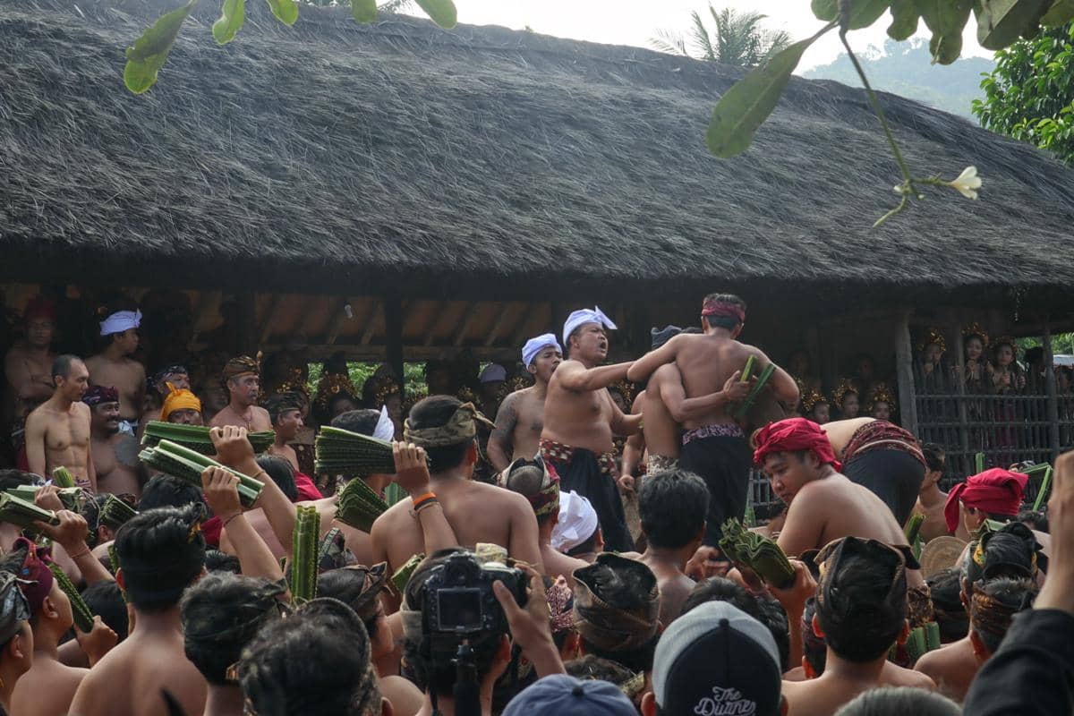 Perang Pandan oleh masyarakat adat Desa Tenganan Pegringsingan 
