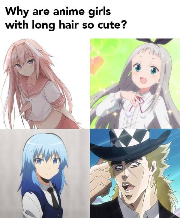 meme cewek anime rambut panjang
