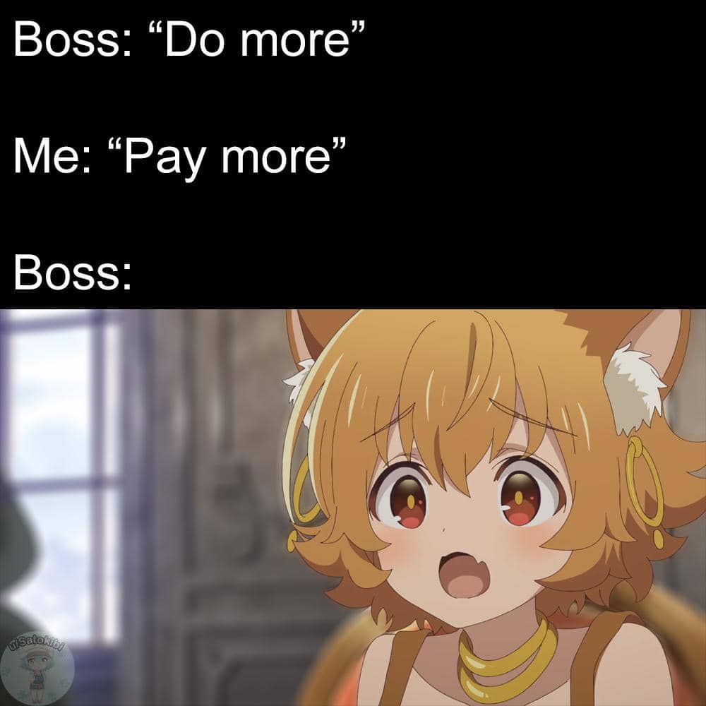 meme anime tentang gaji