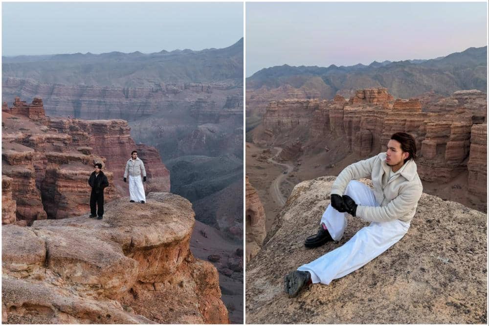 Saaih Halilintar menikmati pesona Charyn Canyon National Park