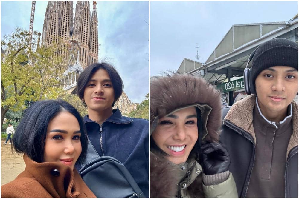 Yuni Shara dan Cavin liburan berdua di Barcelona