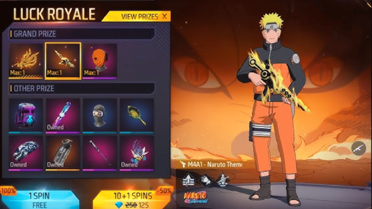 kolaborasi Free Fire dan Naruto Shippuden 