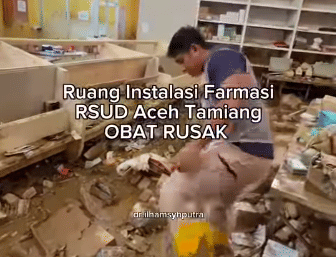 Ruang instalasi farmasi RSUD Aceh Tamiang Rusak