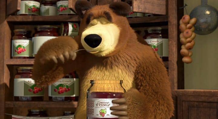 makanan kesukaan Bear di Masha and The Bear