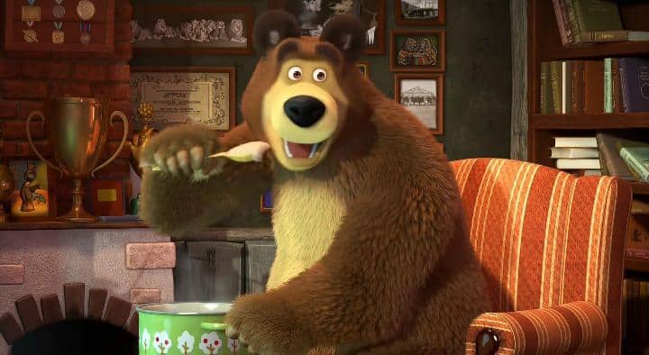 makanan kesukaan Bear di Masha and The Bear