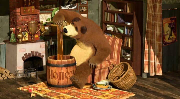 makanan kesukaan Bear di Masha and The Bear