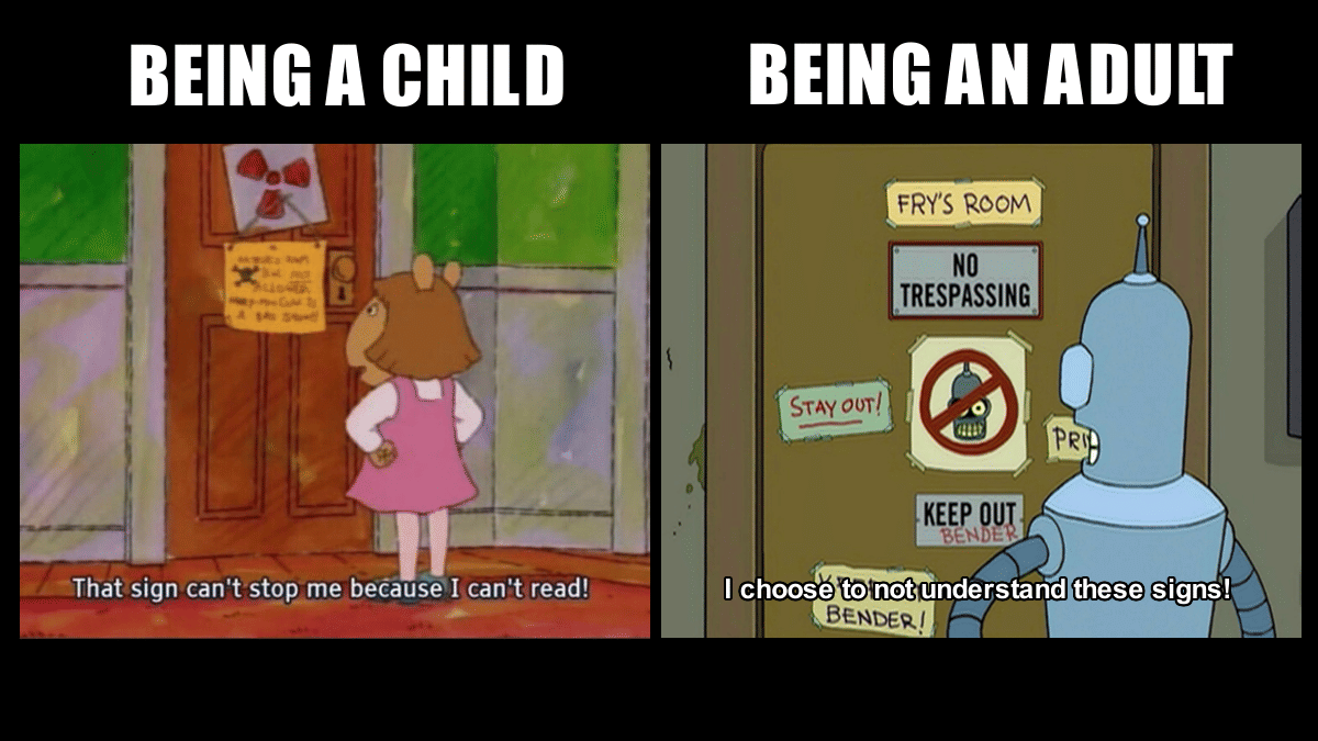 meme kartun tentang tumbuh dewasa