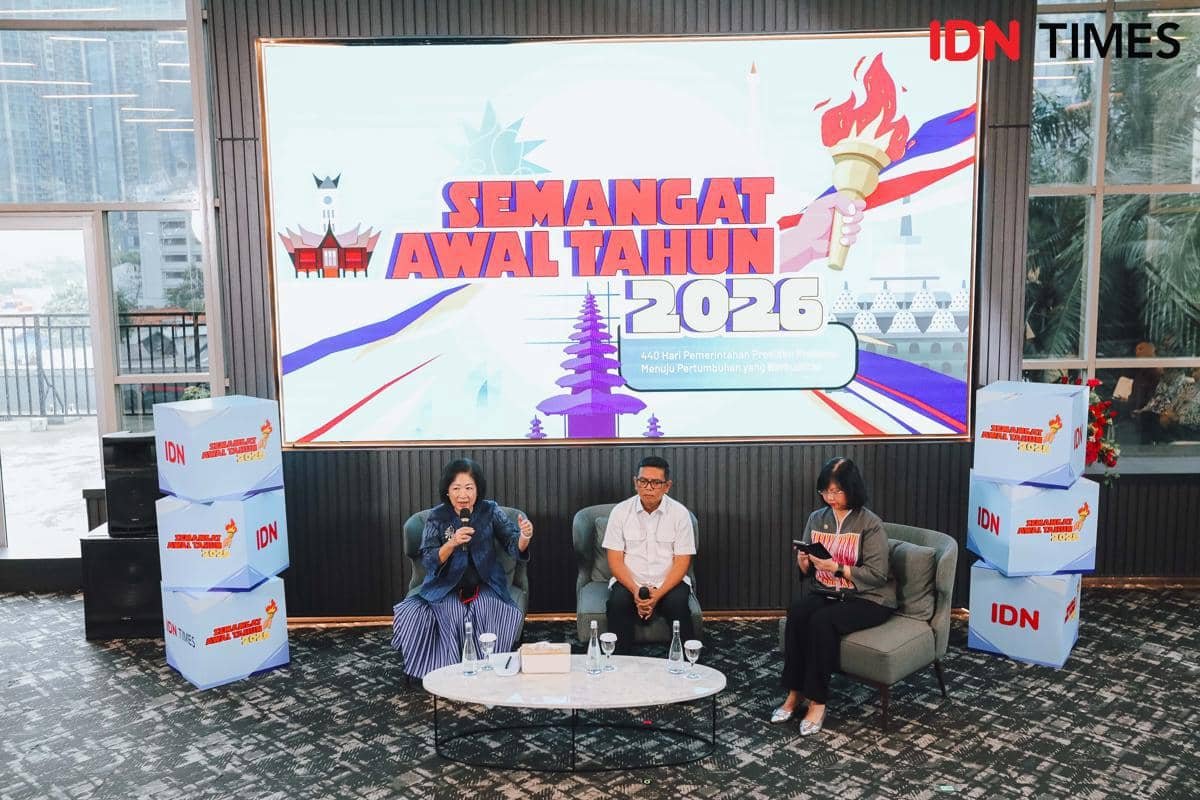 Tito Gubernur Banten Andra Soni dan Mari Elka Pangestu dalam acara SAT 2026.