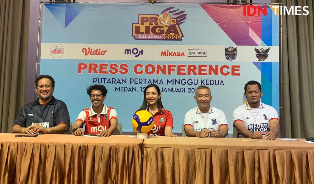 Medan Falcons siap berlaga di Gor Voli Indoor Sumut, 15-18 Januari 2026 (IDN Times/Doni Hermawan)