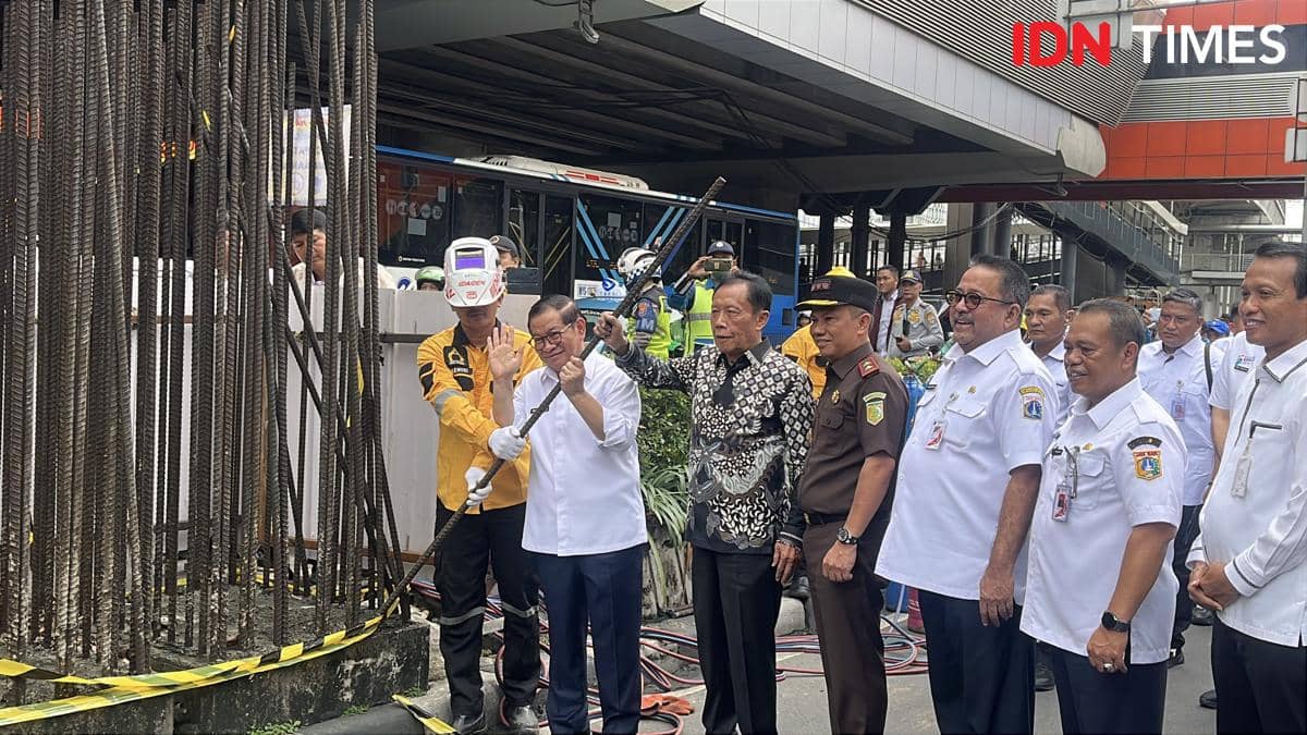 5 Potret Groundbreaking Pembongkaran 109 Tiang Monorel di Rasuna Said