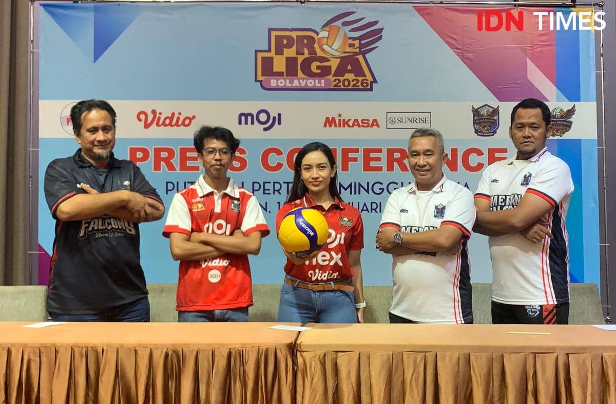 Medan Falcons siap berlaga di Gor Voli Indoor Sumut, 15-18 Januari 2026 (IDN Times/Doni Hermawan)