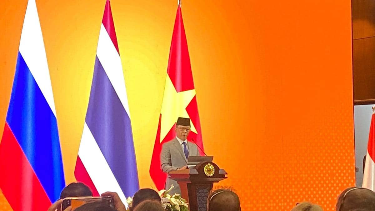 Menlu Sugiono memberikan Pernyataan Pers Tahunan Menteri Luar Negeri RI (PPTM) 2026.