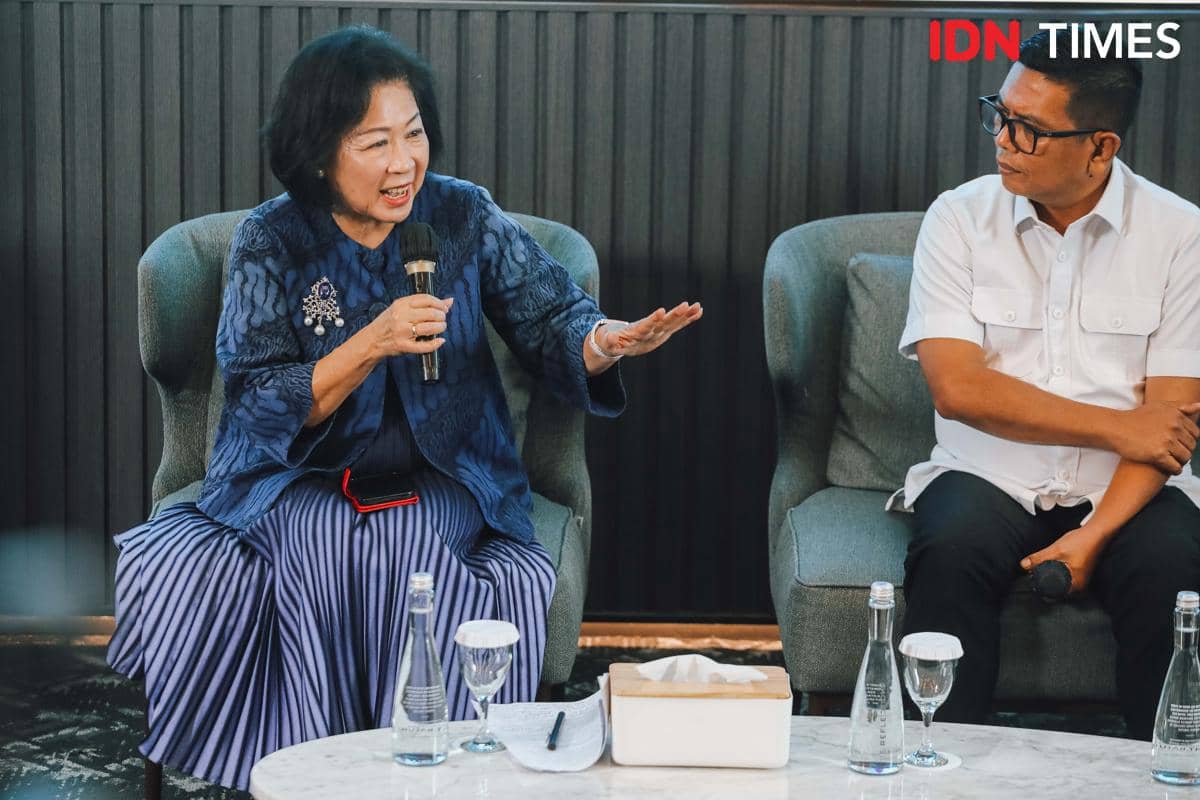 Mari Elka Pangestu, Wakil Kepala Dewan Ekonomi Nasional, dalam Semangat Awal Tahun 2025 oleh IDN Times dalam sesi "Bagaimana Mencapai Pertumbuhan Berkualitas yang Berkeadilan?" pada Rabu (14/1/2026) di IDN HQ, Jakarta.