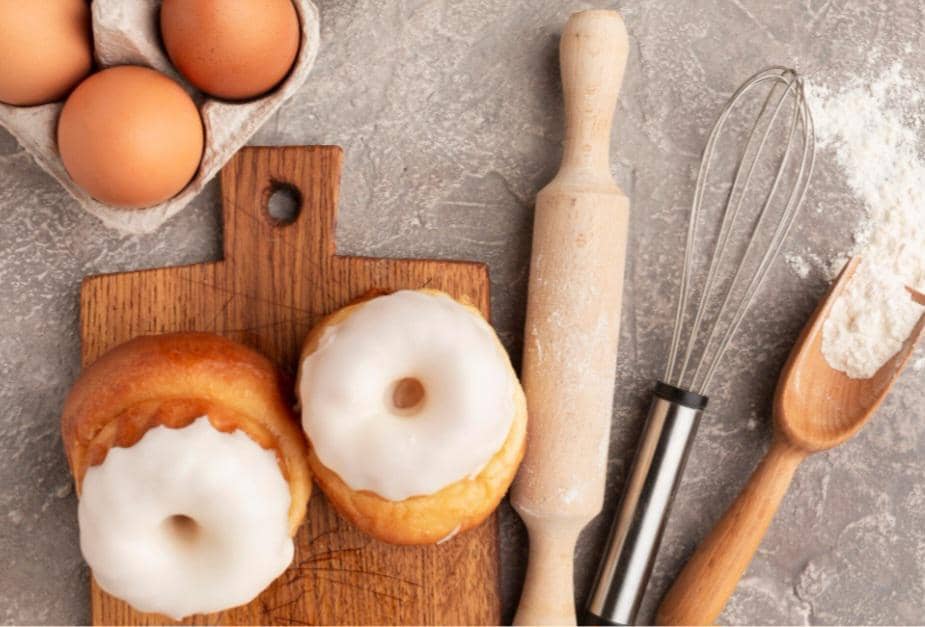 ilustrasi bahan membuat donat