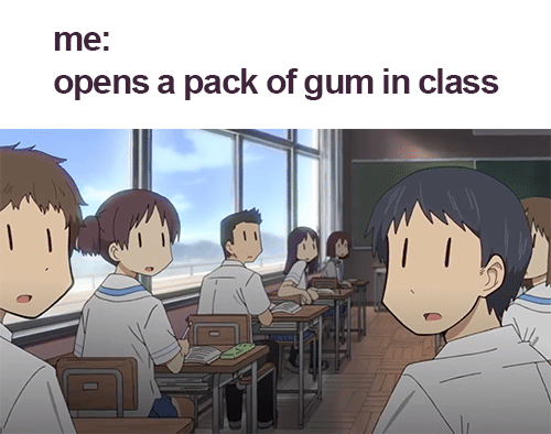 meme anime tentang permen karet