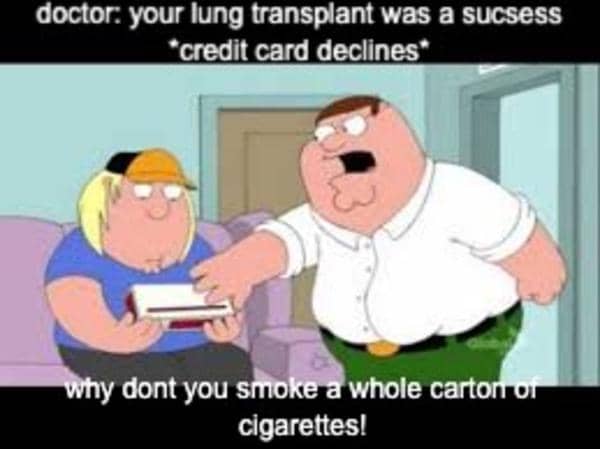 meme kartun tentang kartu kredit