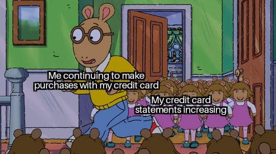 meme kartun tentang kartu kredit