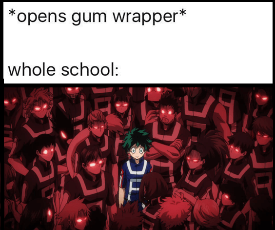 meme anime tentang permen karet