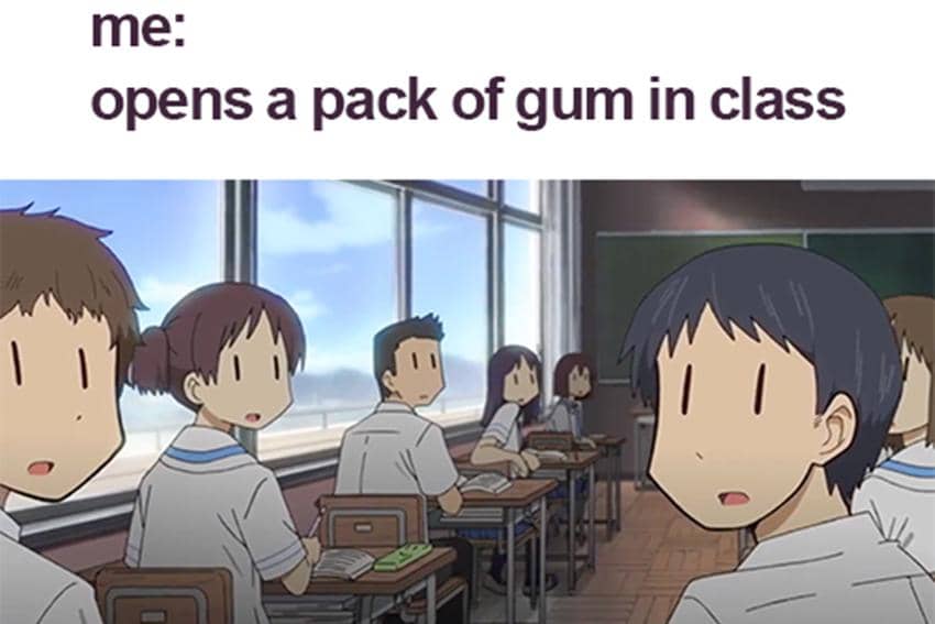 meme anime tentang permen karet