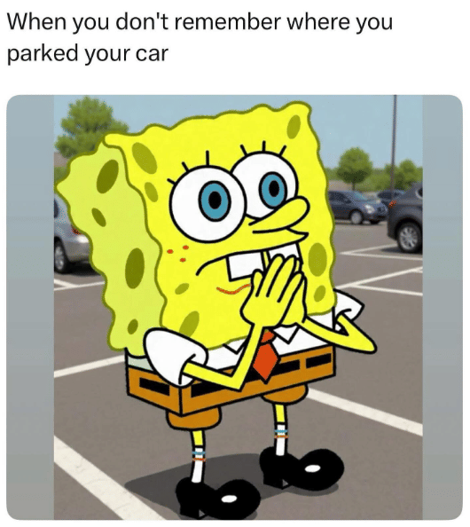 meme SpongeBob tentang mobil