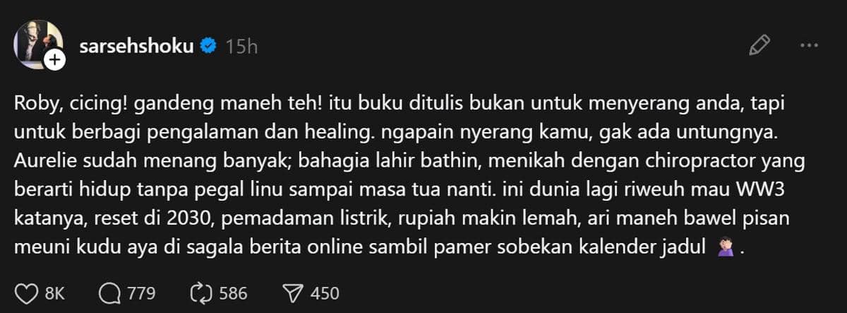 respons artis soal klarifikasi Roby Tremonti