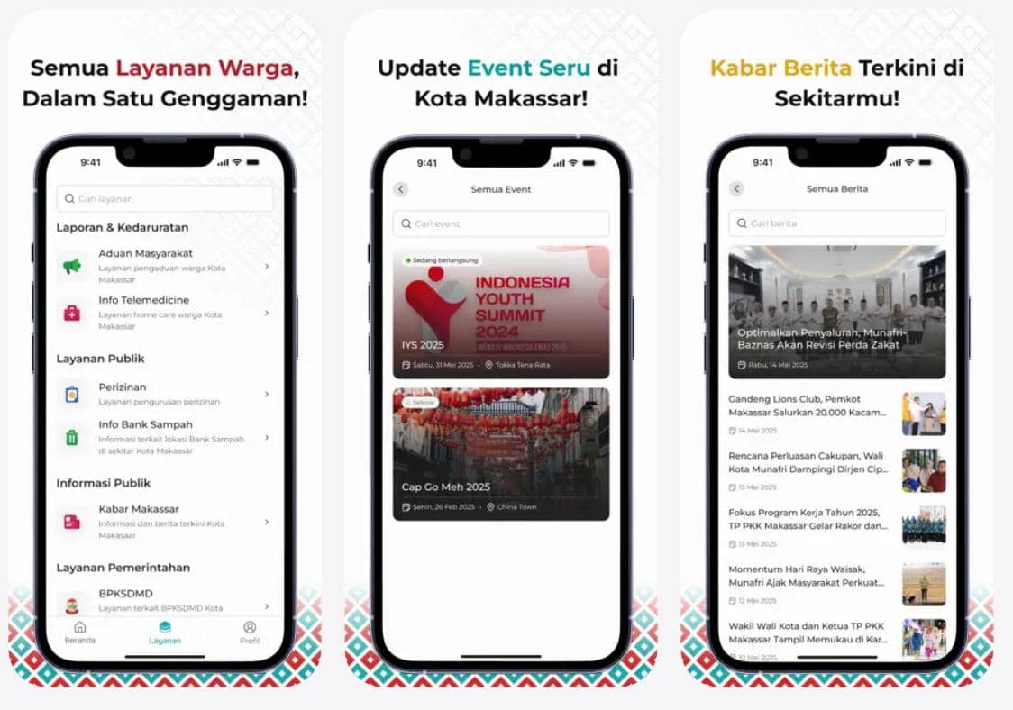 Aplikasi Lontara+ milik Pemkot Makassar. (dok. makassarkota.go.id)
