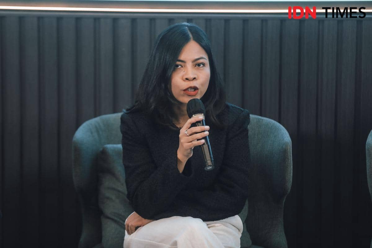 Vice President of ESG Indonesia Investment Authority (INA), Fetriza Rinaldy dalam acara Semangat Awal Tahun 2026 (SAT 2026).  (IDN Times/Herka Yanis)