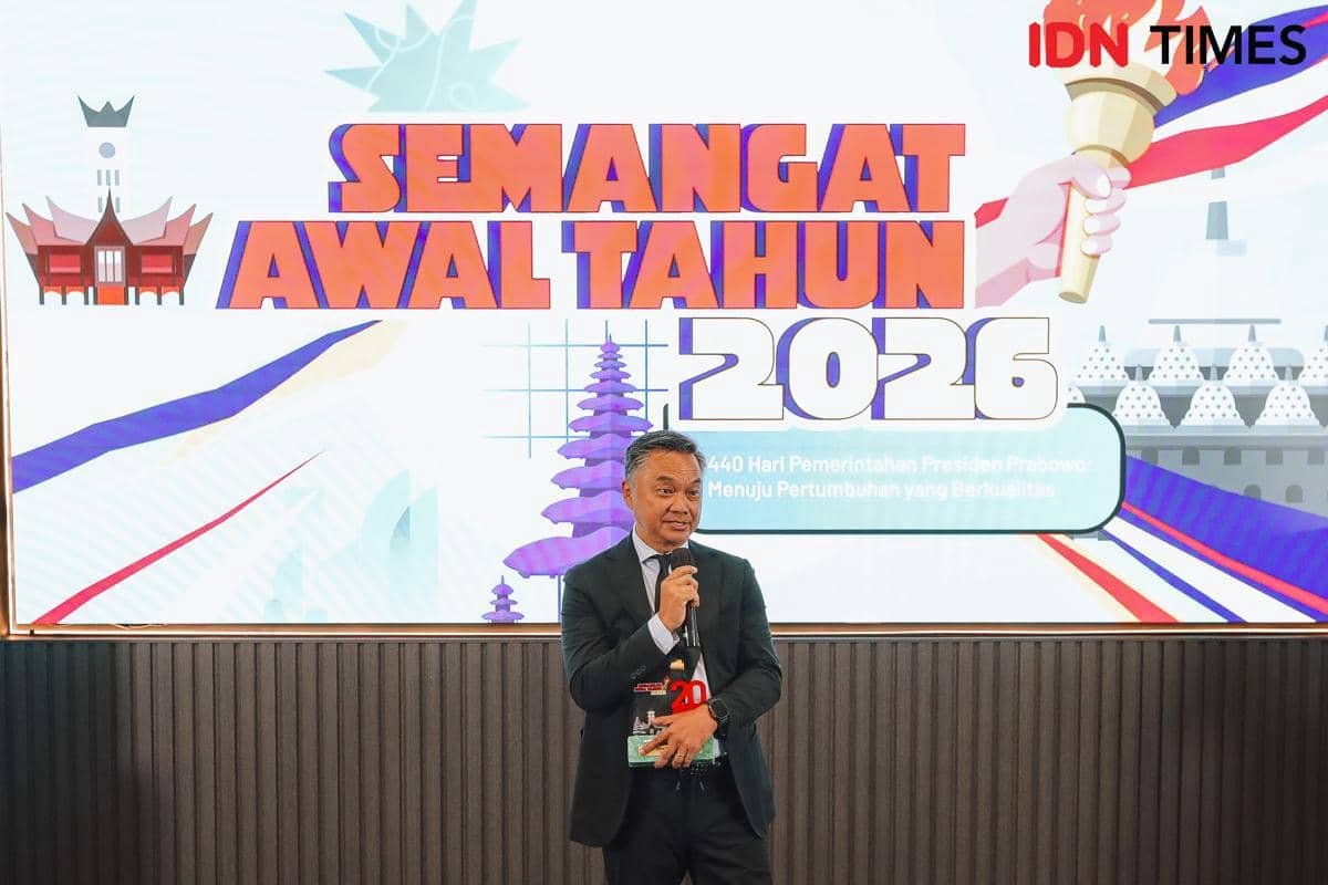 Dino Patti Djalal dalam penghargaan Inspiring Newsmaker 2025 pada acara SAT 2026.