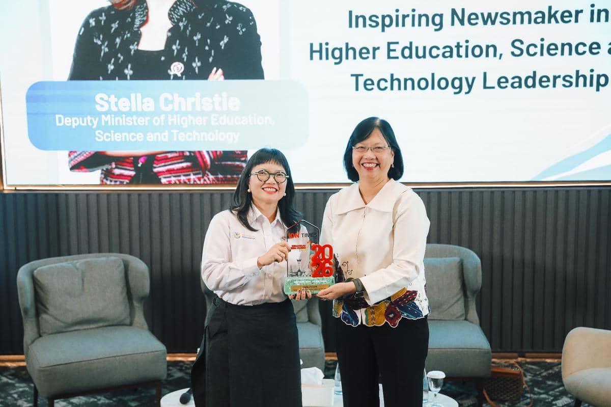 Wamendiktisaintek Stella Christie dalam acara Semangat Awal Tahun 2026 (SAT 2026).