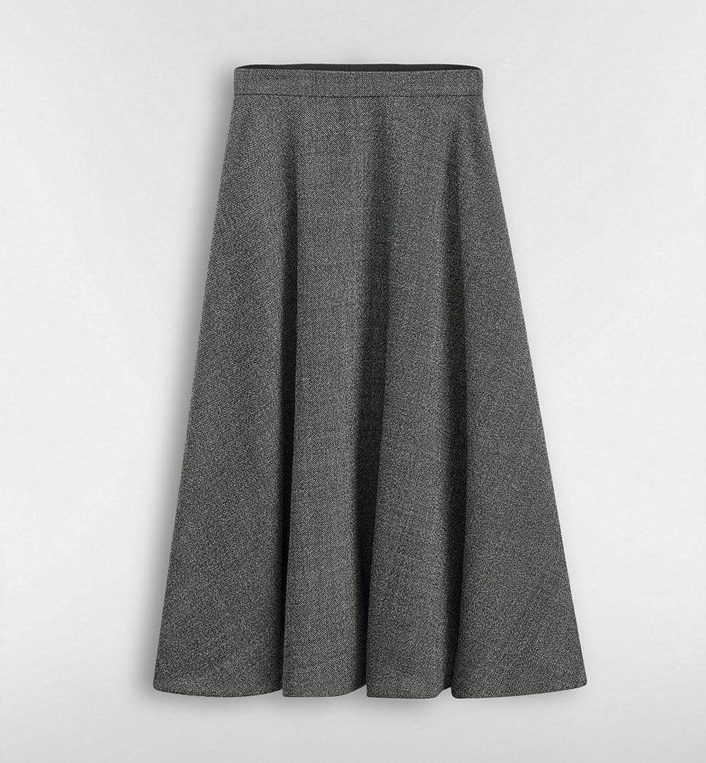 Mid-Length Flared Skirt Black and White Virgin Wool Tweed - IDR 48.000.000.jpg