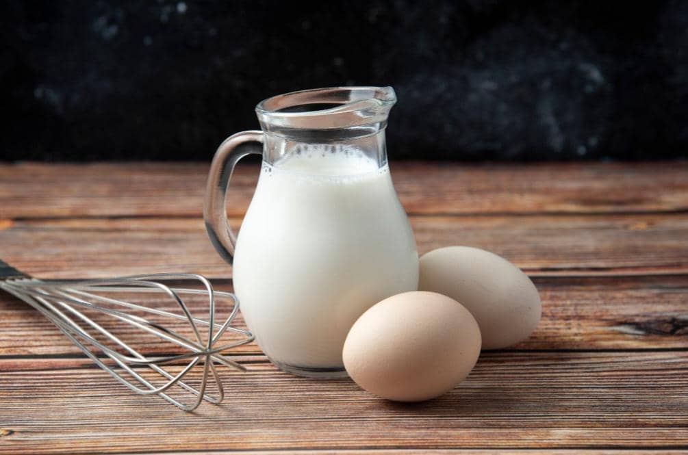 ilustrasi susu dan telur
