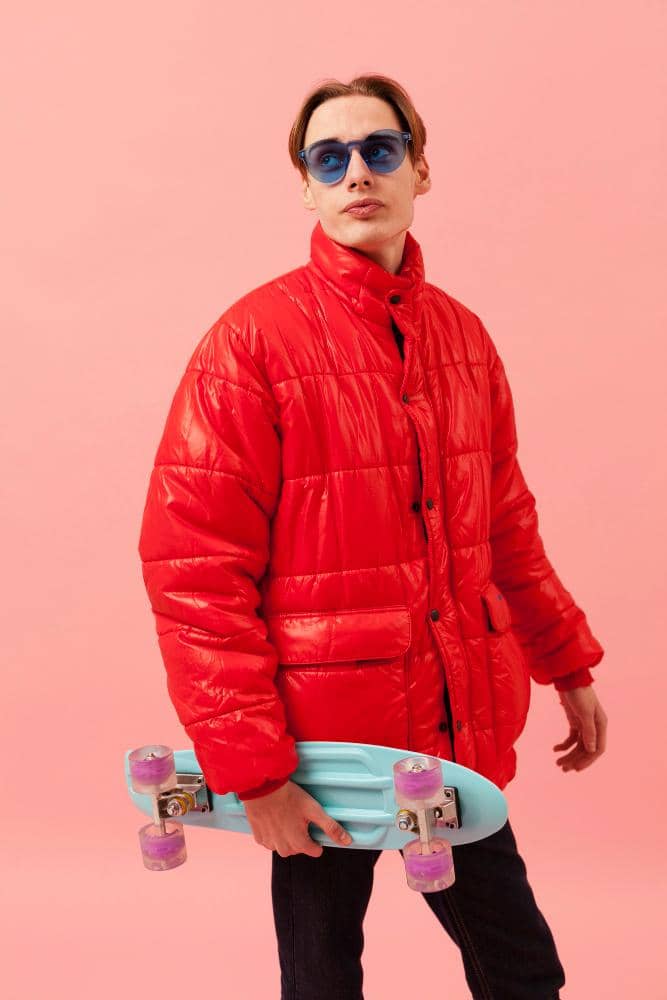 ilustrasi outfit puffer jacket cowok