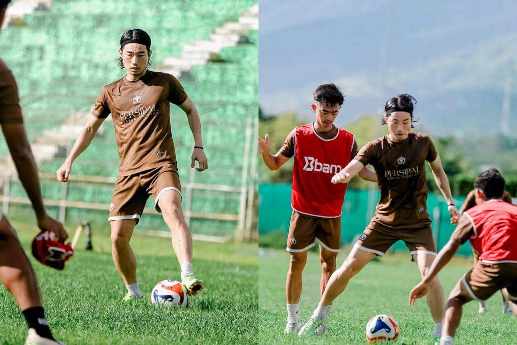 Mantan pemain PSM Makassar, Kenzo Nambu, dalam sesi latihan bersama Persipal Palu pada 16 Januari 2026.