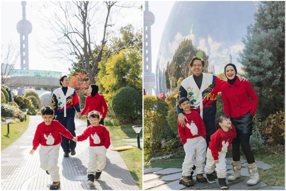 Photoshoot keluarga Roger Danuarta di Shanghai.