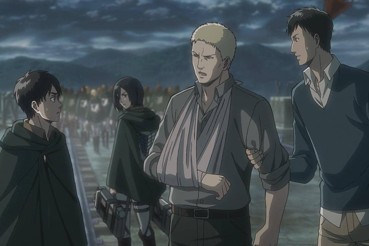 Reiner dan Bertholdt mengungkapkan identitas mereka pada Eren.