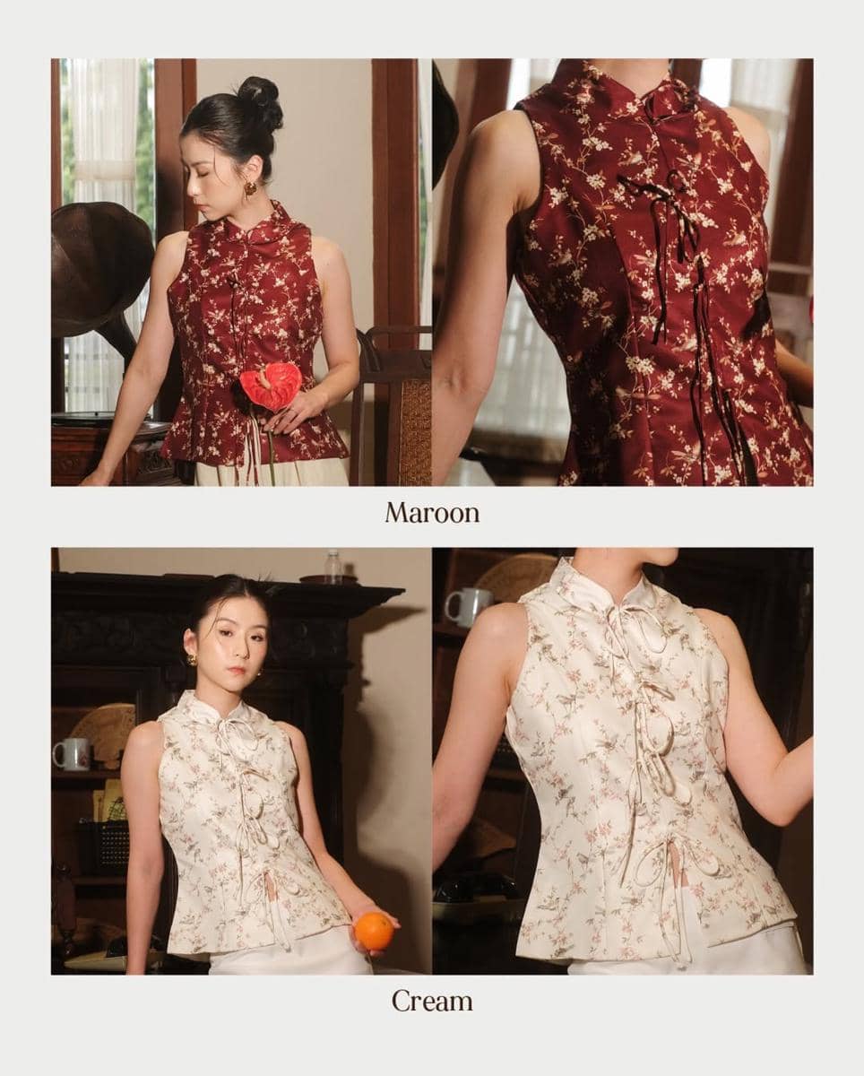 Ocha Wear - Jia Bird Cheongsam Print Top