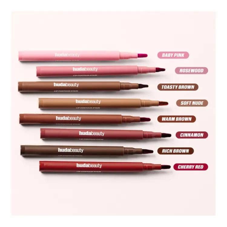 Huda Beauty Lip Stain Lipliner Swatches 