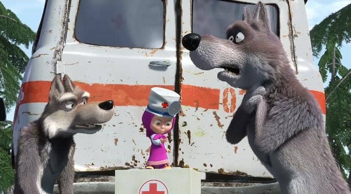 cuplikan Masha and The Bear "Prances with Wolves"