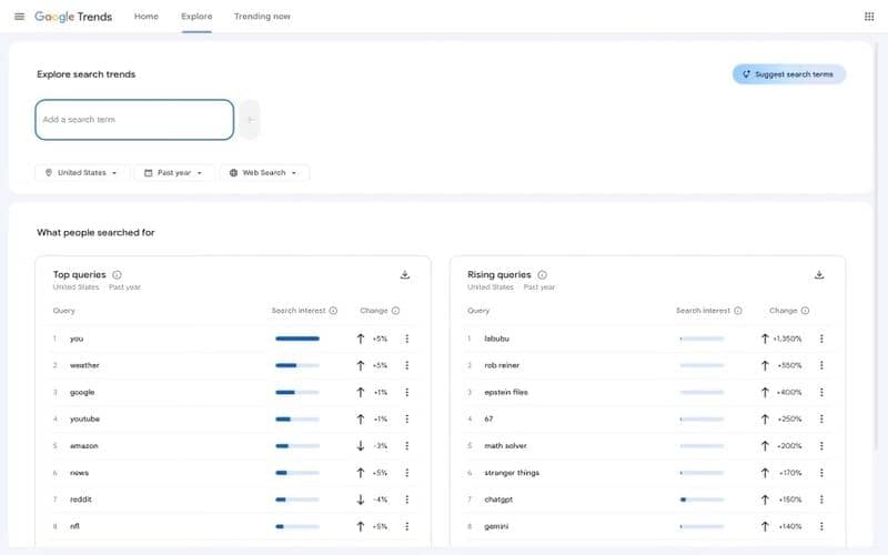 tampilan terbaru Jelajahi di Google Trends dengan Gemini AI