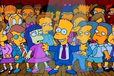 cuplikan adegan Bart Simpson menyanyikan "Do the Bartman" dalam The Simpsons: Bart the Daredevil